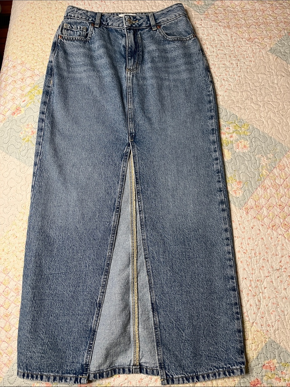 Dynamite Light Blue Denim Maxi Skirt